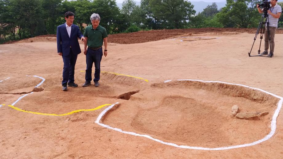 허브랜드 진입도로 발굴현장 점검