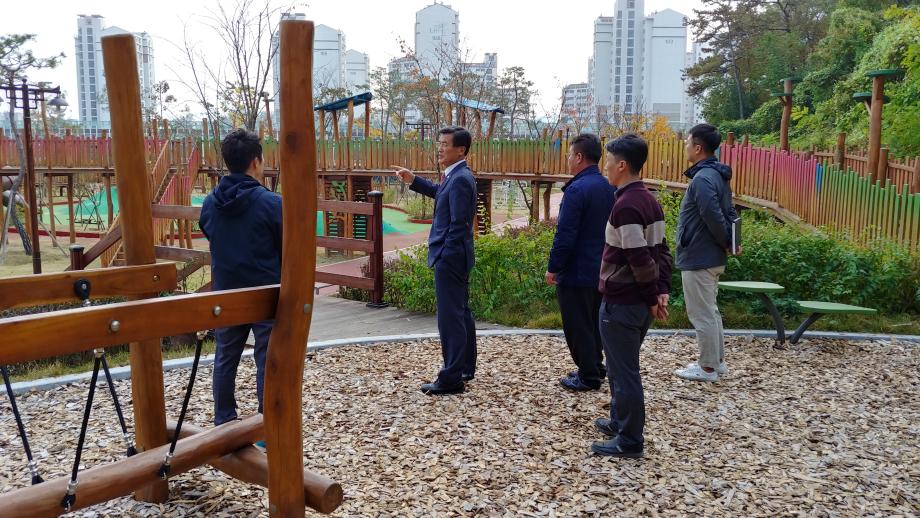 송산리 안자산공원 사업추진 현장점검