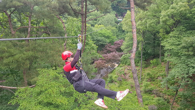 좌구산 줄타기 사진1