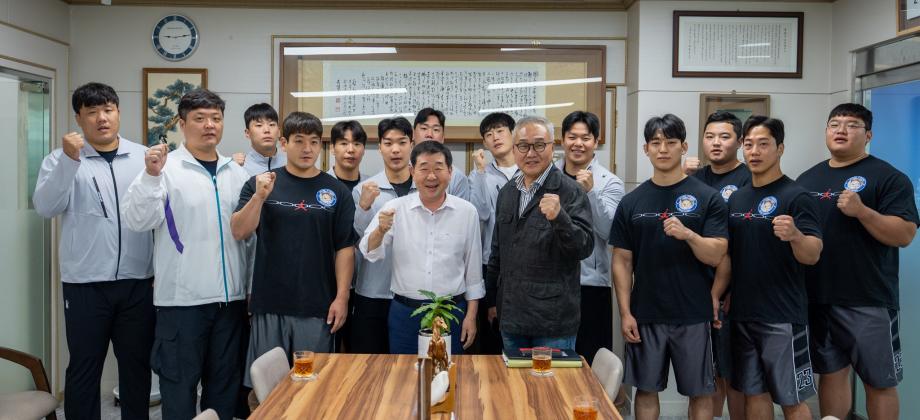 증평군청인삼씨름단, 잇단 대회 출전 앞두고 선전 다짐